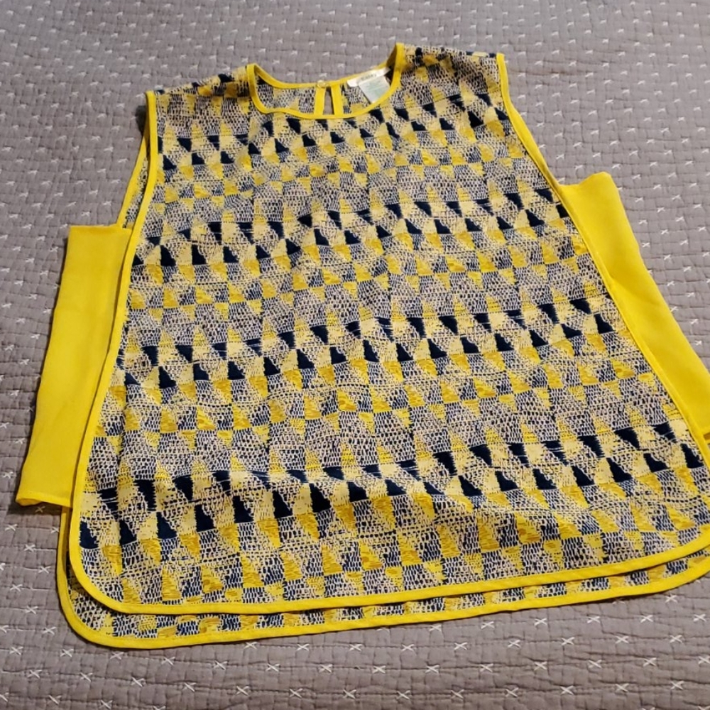 Blue and Yellow Blouse